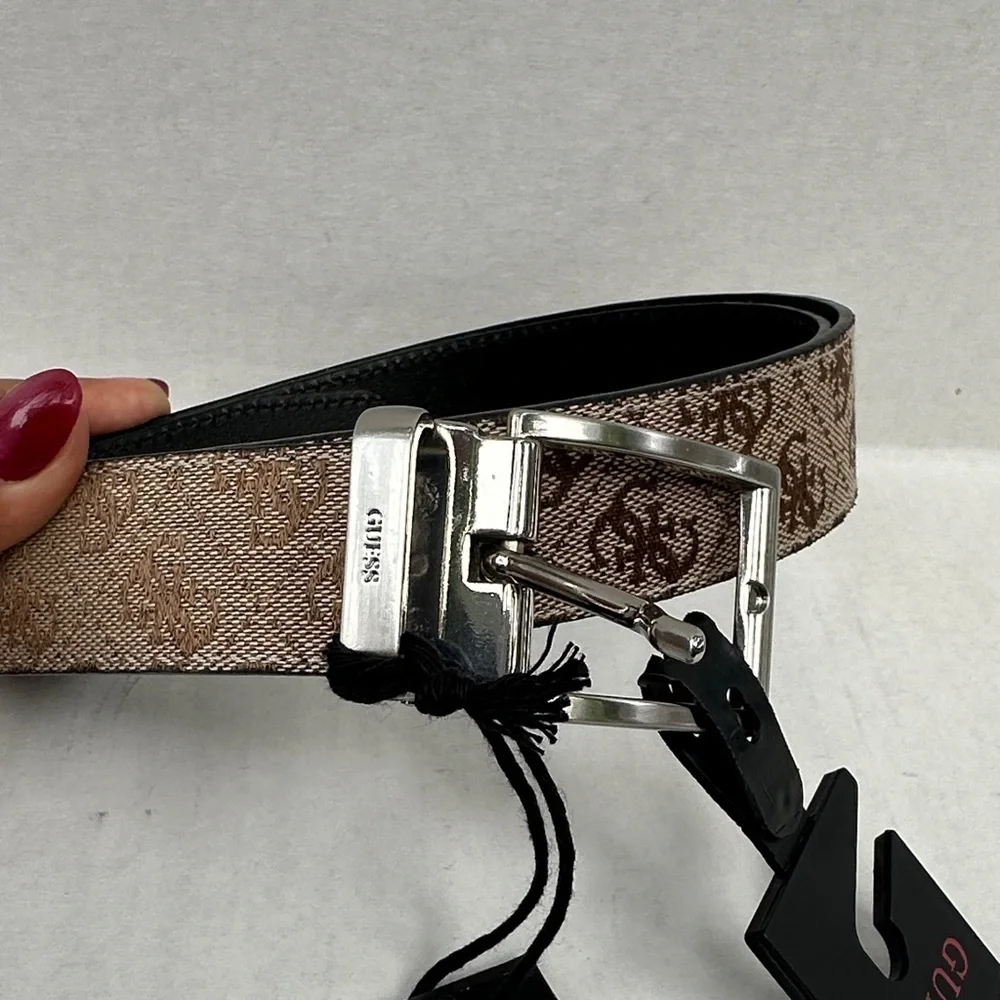 New Guess Tan and Black Men's Belt Bag SZ M